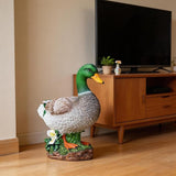 Porch Duck Statue Outdoor Decor,14.8''(H) Realistic Large Mallard Garden Statue for Yard Lawn,Resin Animal Sculptures Home Patio Art Decorations