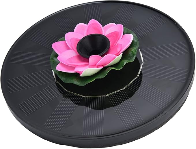 Solar Powered Fountain Water Pump, Floating Mini Solar Fountain with 4 Spray Styles, 16cm Diameter - Environmentally Friendly, Easy Setup, Ideal for Birdbaths Garden Ponds (Lotus 2)