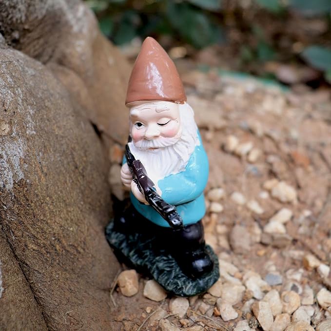 Tirifer Garden Gnome with Gun, Military Gnome Soldiers Garden Gnome, Tactical Statue for Indoor Outdoor, Patio, Yard, Lawn Ornaments, Home Décor