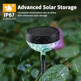 JNOEC 12Pack Solar Pathway Lights Outdoor, Color Changing+8 Fixed Color (Warm White, Cool White, Colored) Solar Lights Outdoor, Bright Solar Powered Garden Light