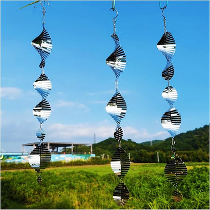 DJUAN Metal Bird Scare Discs Set-Highly Reflective Double-Sided Bird Reflectors,Extra Sparkly Wind Spinners Outdoor Garden Decor, Bird Devices Deterrent to Scare Birds Away from Yard Patio Farm