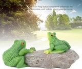 Premium Outdoor Statue, Sun Proof and Weather with Hand Painted Vivid Design for Gardens Balconies and Indoor Spaces (Frogs On The Stone)