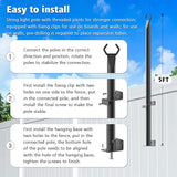 AHRLHR 5 Ft String Light Poles 6 Pack, String Light Poles for Outside with Fixing Clips,Hanging Light Poles for Deck Fence Garden Backyard Wall Bistro,Metal Poles for Outdoor String Lights