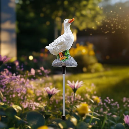 Solar Lights Outdoor Waterproof - Motion Activated Goose Light with Realistic Sound, Solar Powered Garden Decor for Lawn Patio Yard, Unique Gift for Mom & Grandma