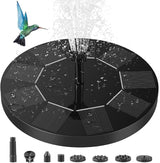 2.5W Upgraded Solar Bird Bath Fountain Pump, 7" Solar Powered Water Fountain with 6 Nozzles, for Bird Bath, Garden, Pond, Pool, Outdoor - Solar Water Pump for Birds & Decor