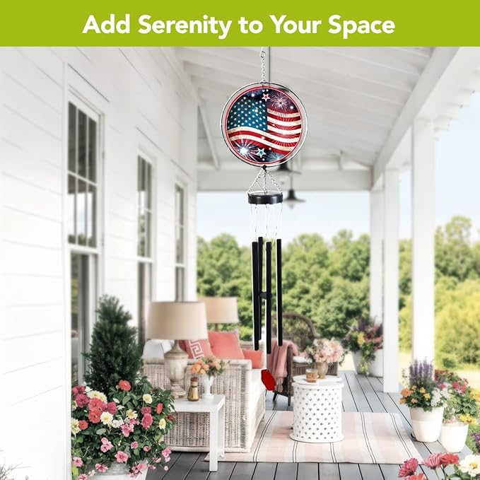 Briarwood Lane Stars and Stripes Illuminated Wind Chime