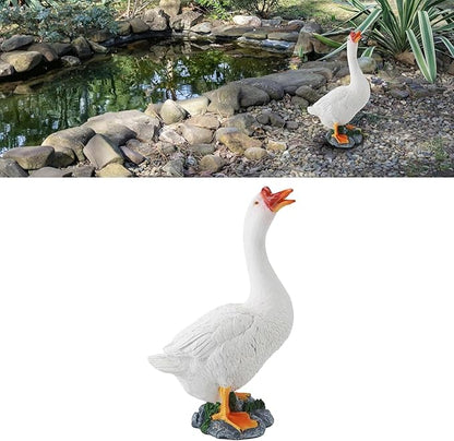 Garden Statues Goose Figurine Farm Animal Sculpture Lifelike Outdoor Statue for Pond Garden Decor Unique Design with Vibrant Colors Yard Ornaments Decor