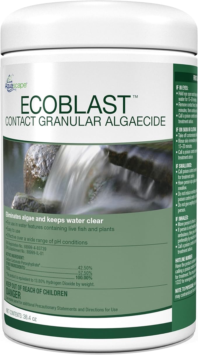 Aquascape EcoBlast Contact Granular Algaecide for Ponds, Waterfalls, Fountains, Streams, and Rocks, 38.4 oz / 1.1 kg, 29312