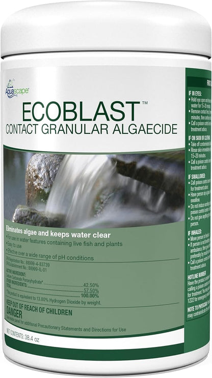 Aquascape EcoBlast Contact Granular Algaecide for Ponds, Waterfalls, Fountains, Streams, and Rocks, 38.4 oz / 1.1 kg, 29312