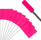 50Pack Pink Marking Flags, JIZHGRAD 13x4x5 Inch Marker Flags Use for Yard & Lawn, Boundary & Dog Training, Survey & Landscape, Sprinkler & Surveyor, Garden & Construction, High Visibility, Sturdy, Versatile, UV & Weather Resistant