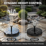2026 New Solar Fountain for Bird Bath, Floating Mini Solar Water Fountain with 6 Nozzles for Garden, Pond, Pool, and Outdoor (1, 5.1in)