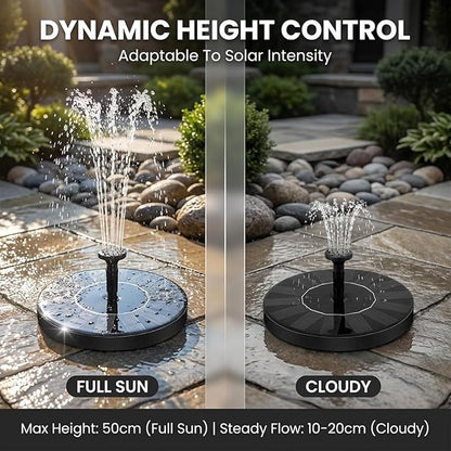 2026 New Solar Fountain for Bird Bath, Floating Mini Solar Water Fountain with 6 Nozzles for Garden, Pond, Pool, and Outdoor (1, 5.1in)
