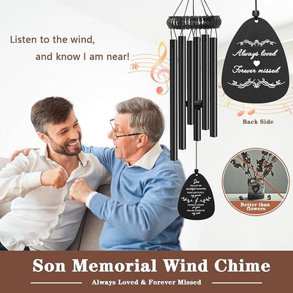 Soopau Sympathy Gifts for Loss of Son, Memorial Wind Chimes for Loss of Son, Grief Wind Chimes Son, Bereavement Condolence Funeral Gifts for Loss of Son, Windchimes in Memory of A Loved Son