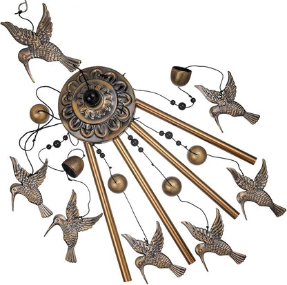 Solawindchime Outdoor Hummingbird Wind Chimes, Hummingbirds Bronze Wind Chimes, Gift Wind Chime, Hummingbird Wind Bell Gifts for Women, for Home, Garden, Indoor, Outdoor Decoration, Garden Wind Chime