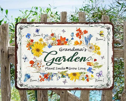 Personalized Metal Signs with Name Made in USA Custom Vintage Garden Sign Waterproof Vintage Decorative Metal Print for Wall Decor Customized Home Garden Ideas Gifts Artwork Prints for Yard Ourdoor