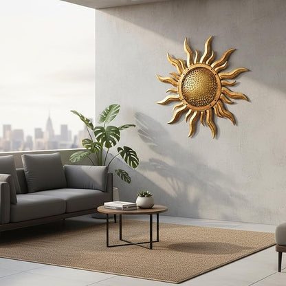 Metal Sun Wall Art 22" Large Outdoor Wall Decor Unique Metal Wall Hanging Outside Decoration for Indoor and Outdoor,Yard,Patio,Garden, Home,Bedroom and Farmhouse, Thoughtful Gift, Housewarming Gift