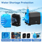 POPOSOAP 8W Solar Fountain Pump with 3000mAh Battery Backup & 12W Solar Fountain Pump for Fish Pond, Wildlife Garden, Ponds, Waterfall, Hydroponics
