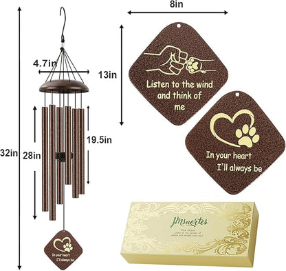 Dog Memorial Gifts, Pet Memorial Wind Chimes for Dogs, Loss of Dog Passing Away Remembrance Bereavement Sympathy Gift, Cat Memorial 32"