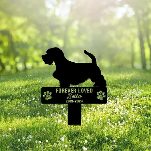 Custom Sealyham Terrier Dog Metal Memorial Garden Stake Personalized Pet Grave Marker Name Sign Remembrance Stake Decor Sympathy Dog Loss,Outdoor Statues for Yard Garden Lawn Patio Pathway Grave.