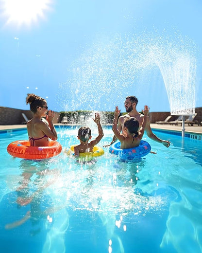 Upgraded Above Ground Pool Fountain - 16''-27'' Adjustable Height, Fan-Shaped Wide Spray Pool Sprinkler Fountain, 360° Pool Fountain for Above and Inground Pools