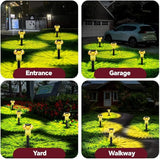 Easter Solar Pathway Lights Outdoor Decorative 4 Pack, Yellow LED Mushroom Solar Lights Outdoor Waterproof Solar Powered Decor for Yard Driveway Patio, Valentines Day Halloween Christmas Garden Decor