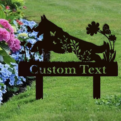 Personalized Metal Custom Garden Sculptures Statues, Yard Art,Shed, Flowerbed Decoration, Outdoor Decor, Animal Stake Pack, Cat Kitty Rabbit Bunny Dog Puppy Flower Metal Signs (Dog A)