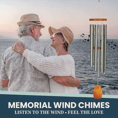 Woodstock Wind Chimes for Outside, Garden Decor, Outdoor Decor for Your Patio and Front Porch (39") Woodstock Gregorian Chimes Tenor Silver Inspirational and Memorial Wind Chime Christmas Gifts (GTS)