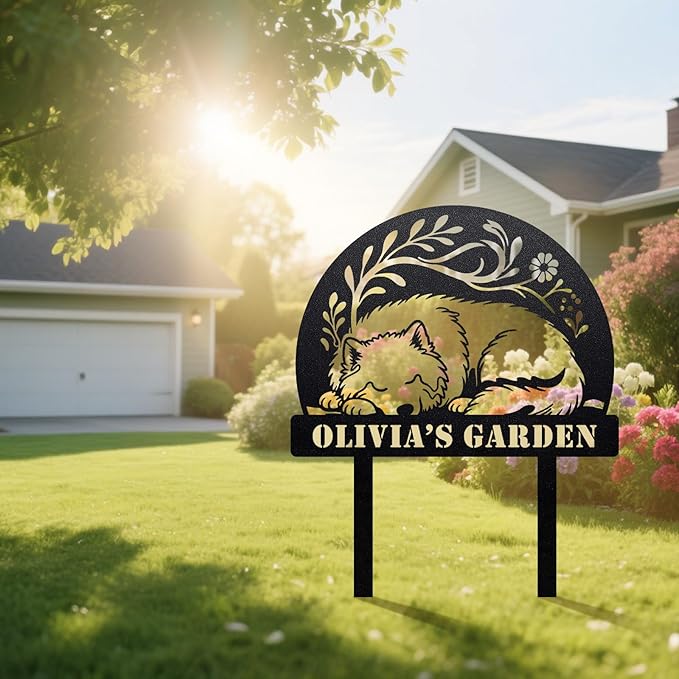 Startop Custom Metal Garden Sign with Stake: Personalized Outdoor Garden Decor - Durable Weatherproof Laser Cut Steel Yard Sign - Rustic Farmhouse Family Name Art for Lawn Patio Balcony & Farm A005