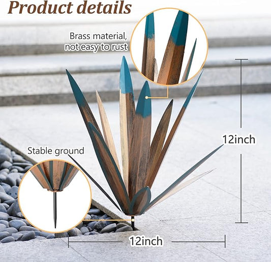 VChymm 2pcs Metal Tequila Country Sculpture DIY Tequila Plant Home Decor Country Tequila Garden Ornament Indooutdoor Statuette Patio Lawn Patio Stake Decoration Gift to The Garden 12“