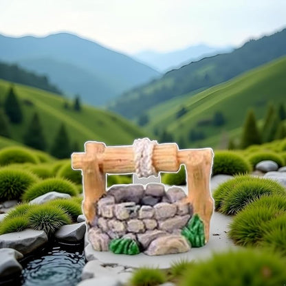 Miniature Stone Well Resin Water Pool, 3.9 x 2.8cm, DIY Fairy Garden Decor, Craft Garden Sculptures and Statues
