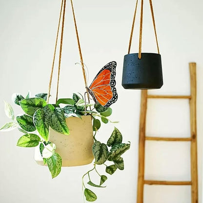 Stained Butterfly Plant Sun Catcher for Gardens, Or Patios Plant Gifts (Orange)