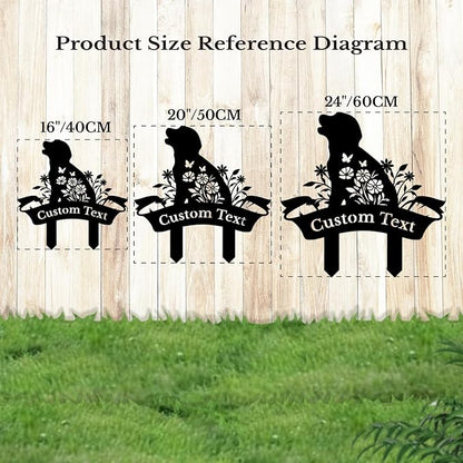 Personalized Metal Custom Garden Sculptures Statues, Yard Art,Shed, Flowerbed Decoration, Outdoor Decor, Animal Stake Pack, Cat Kitty Rabbit Bunny Dog Puppy Flower Metal Signs (Dog B)