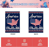 AVOIN colorlife 1776-2026 America 250th Anniversary Patriotic Garden Flag 12x18 Inch Double Sided Outside, 4th of July American 250 Years Yard Outdoor Decoration