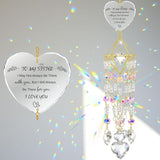 Sisters Gifts from Sister Birthday Gifts for Sister Crystal Suncatchers Window Hanging Wind Chime Garden Rainbow Sun Catchers Indoor Outdoor Decor Handmade Gold Plated Unique Memorial Birthday