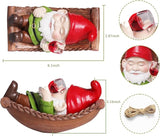 Gnome Garden Statues Decor for Outdoor, Resin Swing Gnome Statue with Red Wine in Hand, Hanging Garden Figurine Ornament for Home Yard Patio Decoration, Birthday Valentine's Day