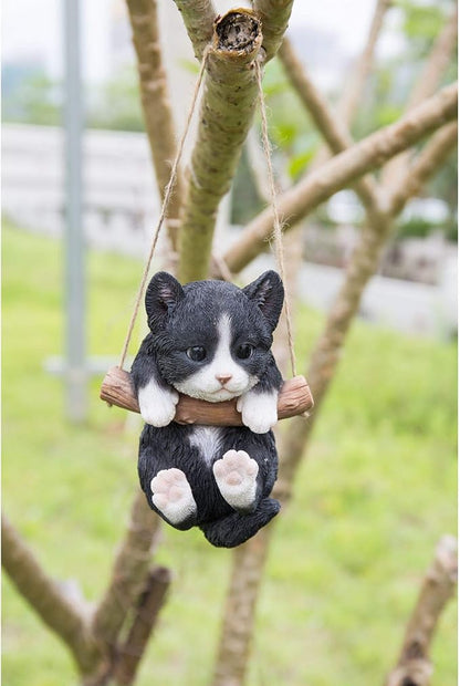 HI-LINE Hanging Kitten Outdoor Garden Statue - 5.5"