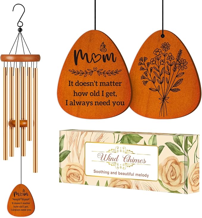 Mothers Day Mom Gifts, Mom Birthday Gifts for from Daughter Son Kids, Mother Wind Chimes, Mammy Gift Ideas for Birthday, Thanksgiving, Christmas - with ‘I Need You’