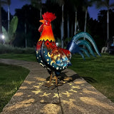 LIFFY Metal Rooster Yard Decor,18 Inch Solar Chicken Yard Decorations Outdoor,Garden Rooster Decor for Outside,Lawn Statues Decorative Ornaments for Home Patio Backyard Landscape