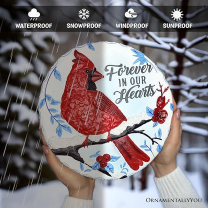 OrnamentallyYou Elegant Resin Stepping Stone, Outdoor Garden Pathway Decoration (Forever in Our Hearts Cardinal Stepping Stone, 9.5" Winter Garden Decorative Resin Figurine)