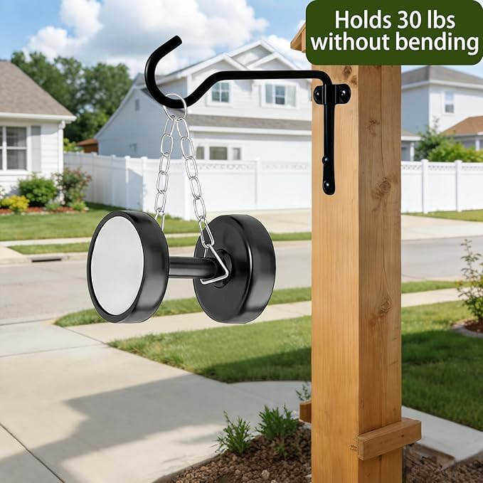 2 Pack Metal Plant Hanger for Wall, Decorative Plant Hooks for Hanging Plants, Indoor Outdoor Wall Plant Holder for Hanging Planters, Bird Feeders Home Decor (Black, 6 in-Straight Hook)