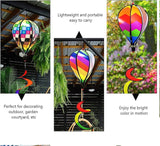 timecity 3pcs Hot Air Balloon Wind Spinner Rainbow Garden Pinwheels Whirligigs Wind Spinner Windmill Striped Rainbow Windsock Rotating Sequins Windmill Wind Twister Hanging Decor