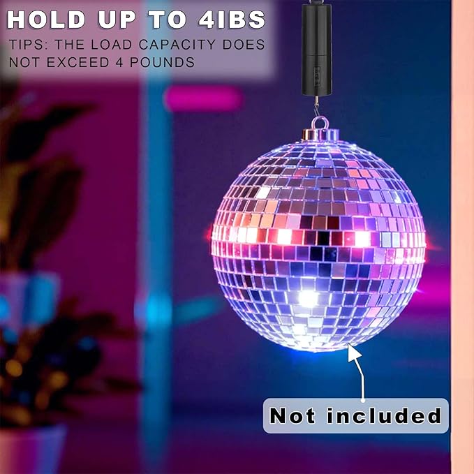 Slow Rotating Disco Ball Motor Battery Operated, Small Hanging Display Ornament Spinner, Spinning Crib Mobile Motor for Kinetic Wind Spinner, Wind Chimes, Mirror Ball, Automatic Whirl Decor