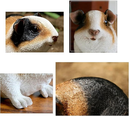 Outdoor Statues AO Guinea Pig Figurines Garden Cute Cartoon Animals Model Garden decor,3.9inch High