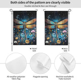 Watercolor Dragonfly and Floral Garden Flags 12×18 Inch Double Sided Decorative Yard Banner Seasonal Flag for Outdoor Outside Decor