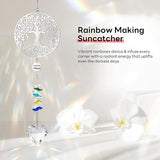 Memorial Crystals Suncatcher - Memorial Sympathy Gifts for Loss of Loved One - Unique Rainbow Maker in Memory of Mom Dad Dog, Ideal Grief Bereavement Miscarriage Gift (Tree of Life-Colorful)
