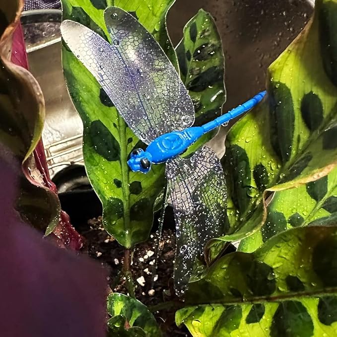 Tuxiaobu 12 Pcs Dragonfly Garden Decor Stakes - Fake Dragon Fly Floral Picks Cake Party Dragonflies Decorations - 3D Dragon Fly for Indoor Outdoor Flower Pot Thanksgiving Christmas Whimsical Gifts