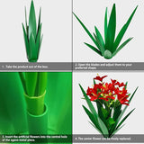 DDQ Metal Agave Plant Outdoor Decor with Artificial Flowers, Mexican Style Garden Sculpture, Waterproof Yard Art for Patio Lawn, Multiple Flower Options (Green Agave + Sunflower/Red/Yellow/Purple)