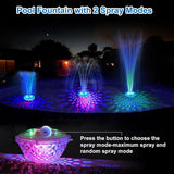LanAqua Floating Pool Fountain with Underwater Light Show,Pool Water Fountains Pool Fountains with Anchor,2 Spray Modes Swimming Pool Fountain Pump,Pool Fountain for Inground Above Ground Pools-1PC