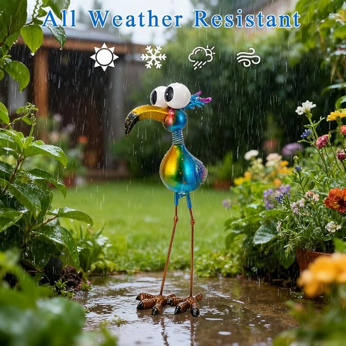 18.9" Metal Peacock Garden Statue - Weather-Resistant Outdoor Bird Figurine, Yard Art Decor for Lawns and Patios, Unique Gift for Gardening Enthusiasts