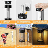 btfarm Solar Fence Lights Outdoor, Motion Sensor Outdoor Lights Waterproof, Retro Metal Glass LED Deck Lighting Solar Powered for Outside Front Door Garden Shed Patio Backyard Decor, 2 Pack